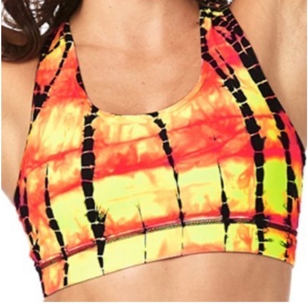 Zumba Tie Dye For Zumba Scoop Bra - Medium Oh Orange NWT - Picture 9 of 12